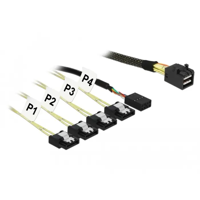 DeLOCK mSAS HD SFF-8643> 4xSATA + Sideb 1m