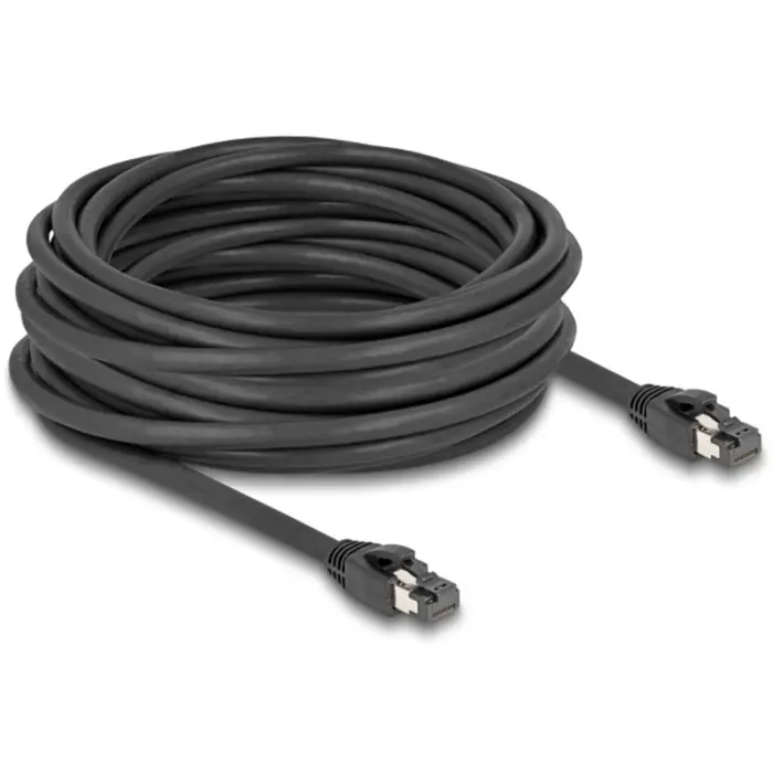 DeLOCK network cable RJ-45 Cat.8.1 S/FTP, up to 40 Gbps (black, 10 meters)