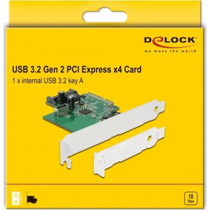 DeLOCK PCIe card> 1x internal USB 3.2 Gen 2 Key A 20 pin, interface card