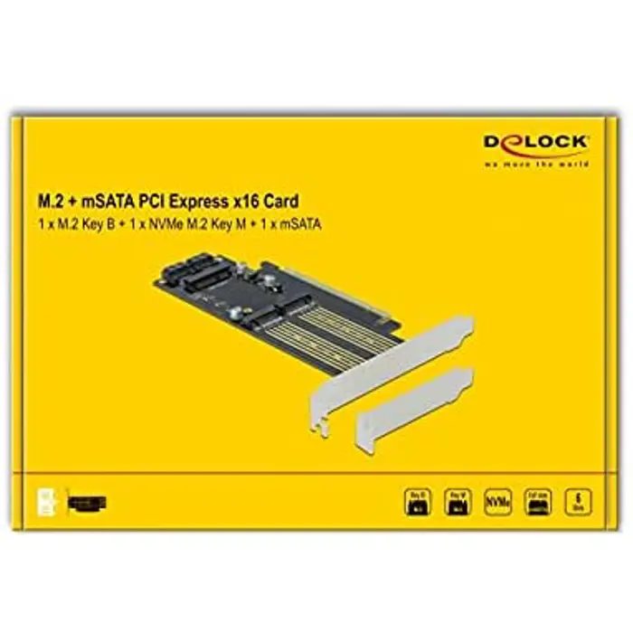 DeLOCK PCIe x16 card> 2x M.2KeyB + 1xmSATA