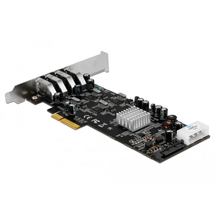 DeLOCK PCIe x4 to 4x ext. USB 3.2 Gen 1 Quad Channel (4-pin power connector)