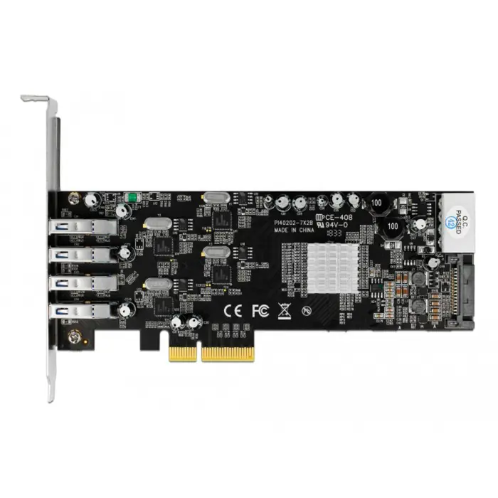 DeLOCK PCIe x4 to 4x ext. USB 3.2 Gen 1 Quad Channel (4-pin power connector)