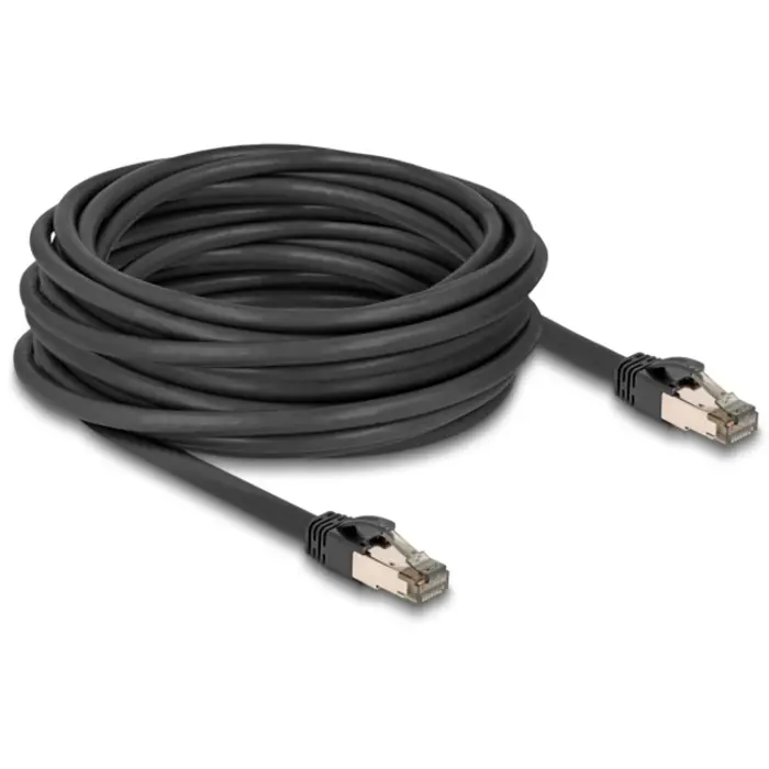 DeLOCK RJ-45 network cable Cat.6a U/FTP ultra flexible (black, 10 meters, inner stainless steel jacket)