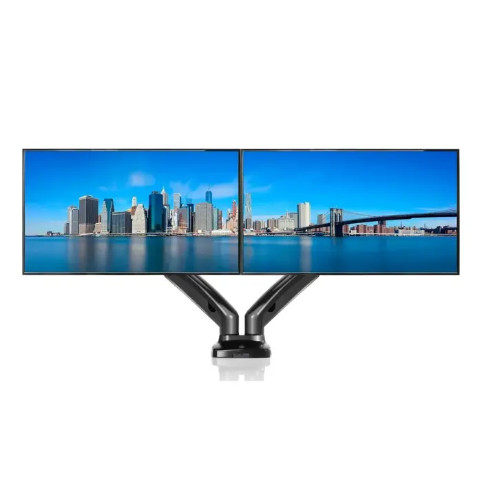 Desk mount for 2 monitors LED/LCD 13-27" ART UM-116 gas assistance 2-6.5 kg Black