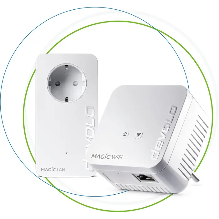 devolo Magic 1 WiFi 2-1-2 Starter Kit mini, Powerline + WiFi (2 adapters)