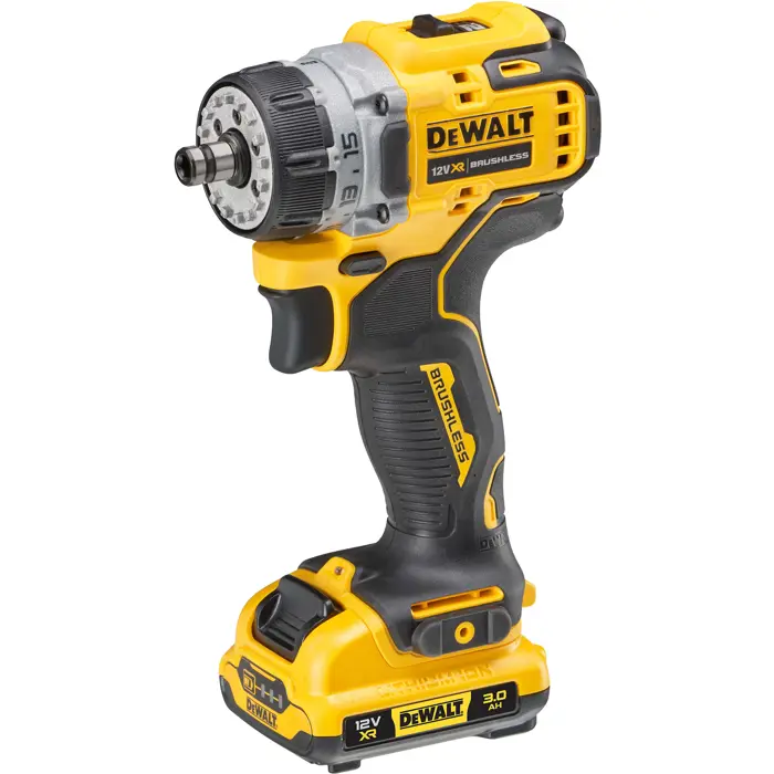 Dewalt cordless drill/screwdriver DCD703L2T, 12 volts (yellow/black, 2x Li-Ion XR battery 3Ah, 4 interchangeable heads)