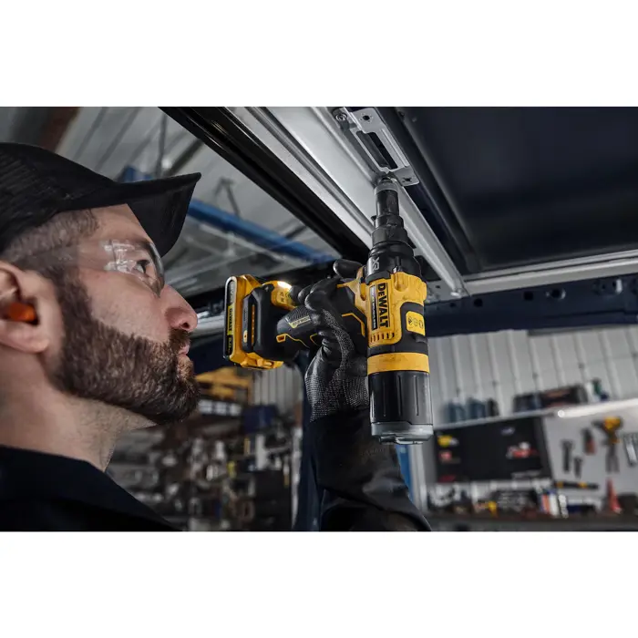 Dewalt cordless rivet gun DCF403NT, 18 volts, 2.4 - 4.8 mm (yellow/black, without battery and charger, in T STAK box)