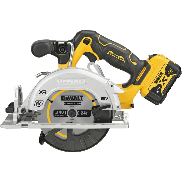 DEWALT DCS512P2 cordless circular saw, 12 volts, yellow/black, 2x Li-Ion XR batteries 5Ah, in TSTAK box