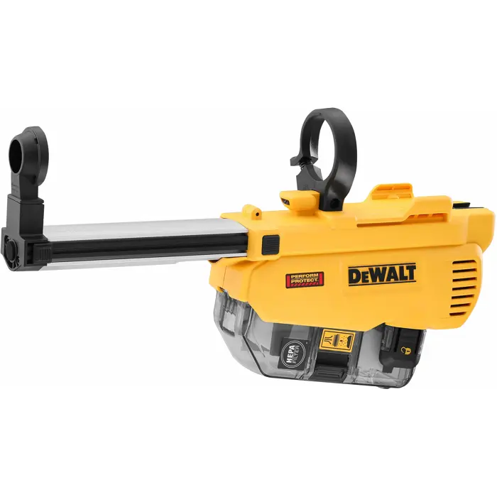 DEWALT dust extraction system DWH205DH, for rotary hammer DCH263, yellow extraction station, high-performance HEPA filter