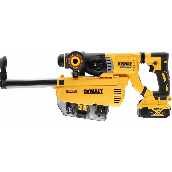 DEWALT dust extraction system DWH205DH, for rotary hammer DCH263, yellow extraction station, high-performance HEPA filter