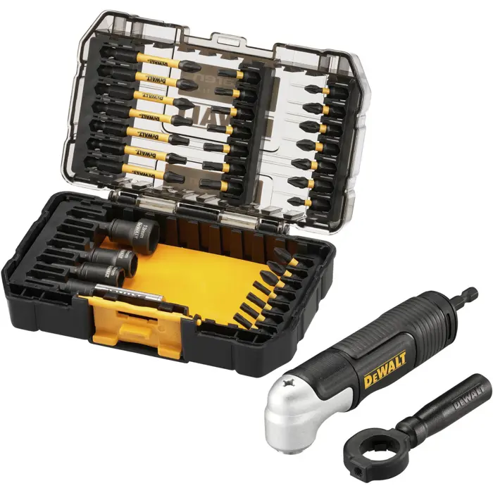 DEWALT FLEXTORQ bit set DT70782, 33 pieces, in McLaren design including angle attachment with base head and handle, in TOUGH CASE