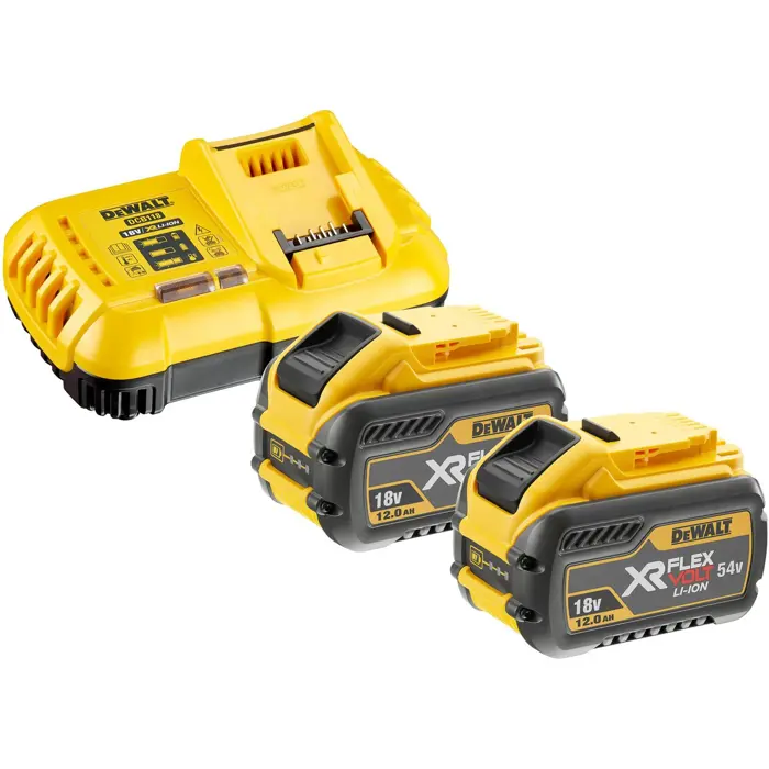 DeWALT XR FLEXVOLT AKKU set of 2 (black/yellow, quick charger, 2x battery, T STAK-Box II, battery carrier)