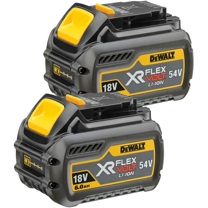 DEWALT XR FLEXVOLT Battery Starter Kit DCB546T2, 54 Volt yellow/black, 2 pieces, 54 Volt 2Ah or 18 Volt 6Ah