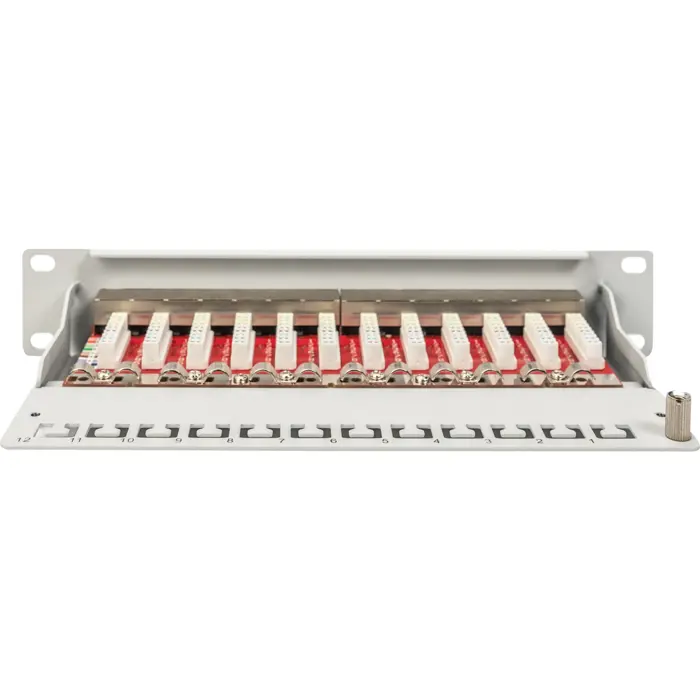 Digitus 10" patch panel DN-91612S-EA-G, 12-port, Cat.6a (gray, 1U, rack mount, shielded)