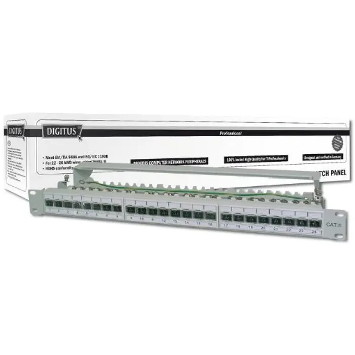 Digitus 19" CAT 6a Patch Panel gray