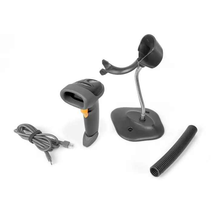 Digitus 2D Bluetooth barcode scanner (black, battery operated, with holder, QR code compatible)