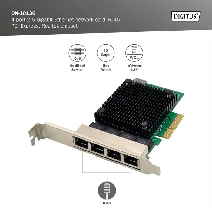 Digitus 4-Port 2.5G Ethernet, LAN Adapter