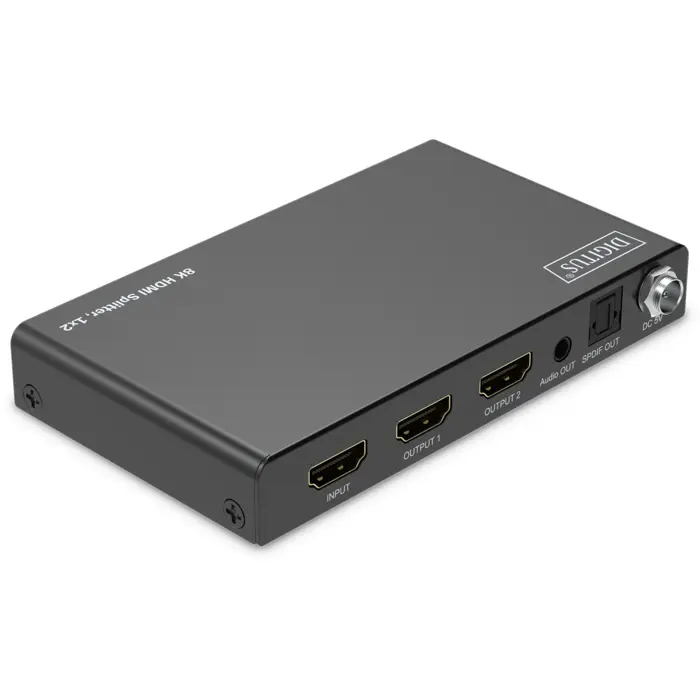 Digitus 8K HDMI Splitter, 1x2 (black, with downscaler)