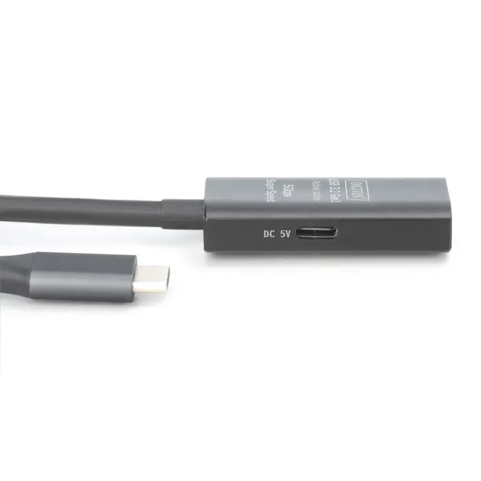 Digitus Active USB 3.2 Gen 1 extension cable, USB-C male > USB-A female (black, 5 meters, repeater cable)