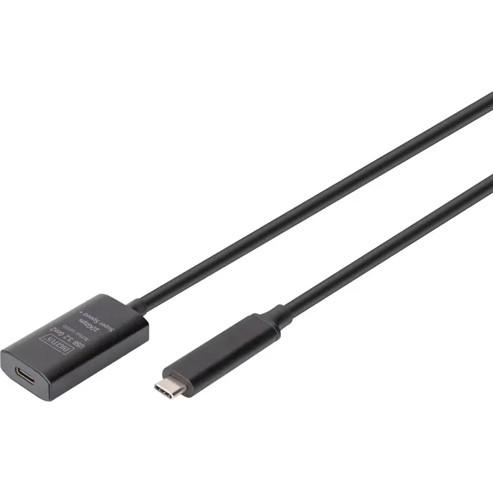 Digitus Active USB 3.2 Gen 2 extension cable, USB-C male > USB-C female (black, 5 meters, repeater cable)