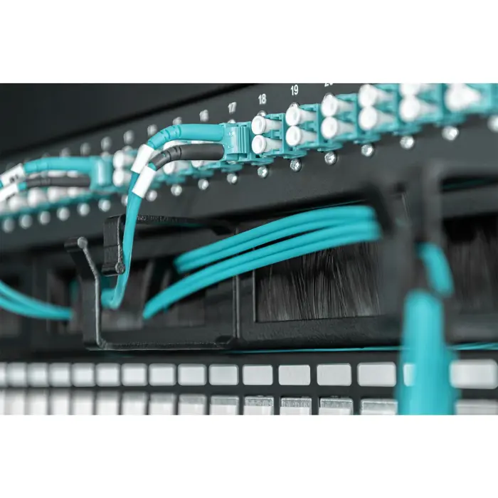 Digitus cable management panel with brush strips for 483 mm (19") cabinets (black, 1 U)
