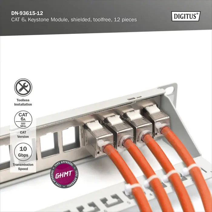 Digitus CAT 6A Keystone Module shielded tool-free 12 pieces.