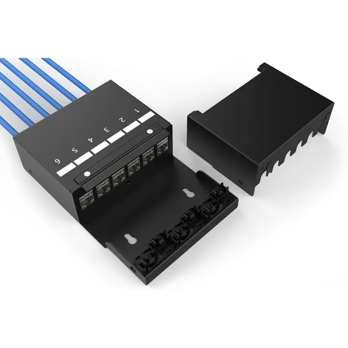 Digitus Consolidation Point Box 6P Keystone with Cable Manager (Black)