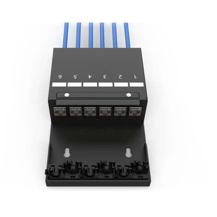 Digitus Consolidation Point Box 6P Keystone with Cable Manager (Black)