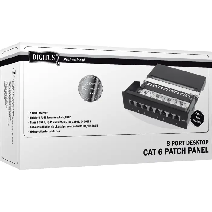 Digitus DN-91608SD (black, desktop, Cat.6)