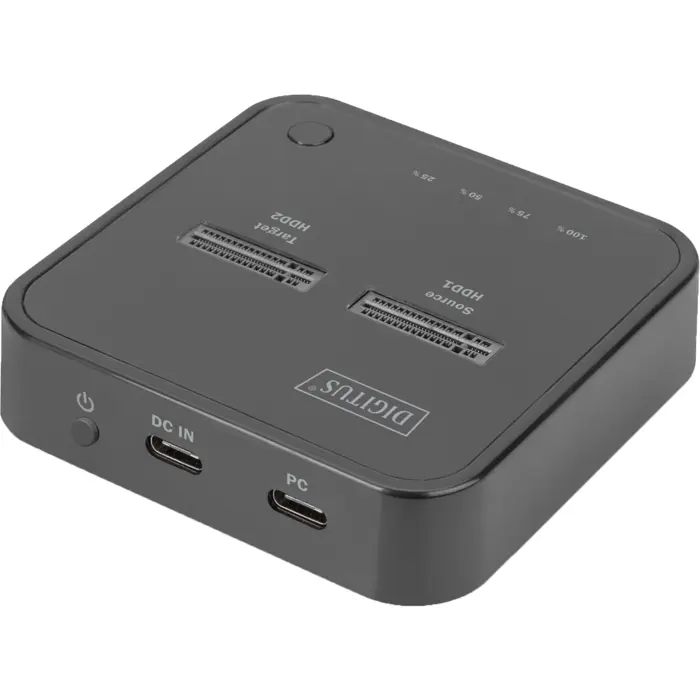 Digitus Dual M.2 NVM SSD Docking Station, docking station (black, USB-C, M2 SSD)