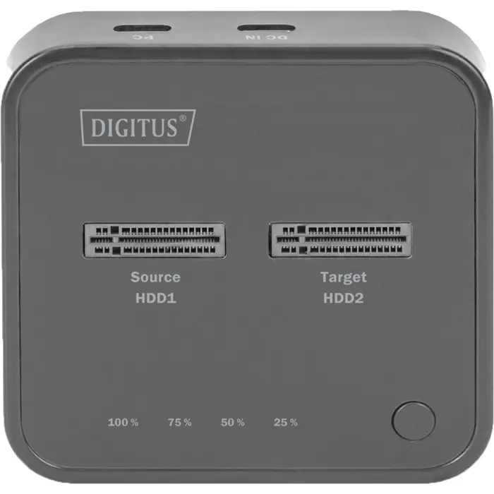 Digitus Dual M.2 NVM SSD Docking Station, docking station (black, USB-C, M2 SSD)