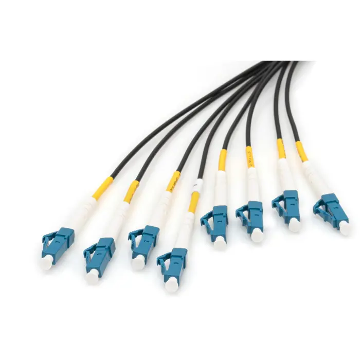 Digitus fiber optic universal breakout cable, duplex, LC/UPC connector, single mode OS2 (black, 30 meters, pre-assembled)