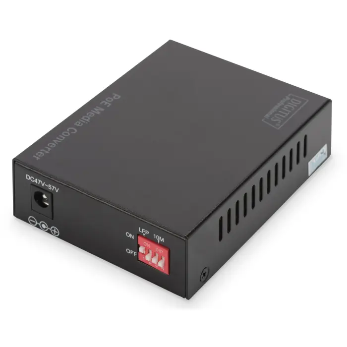 Digitus Gigabit PoE media converter, RJ45 / SFP, PSE black