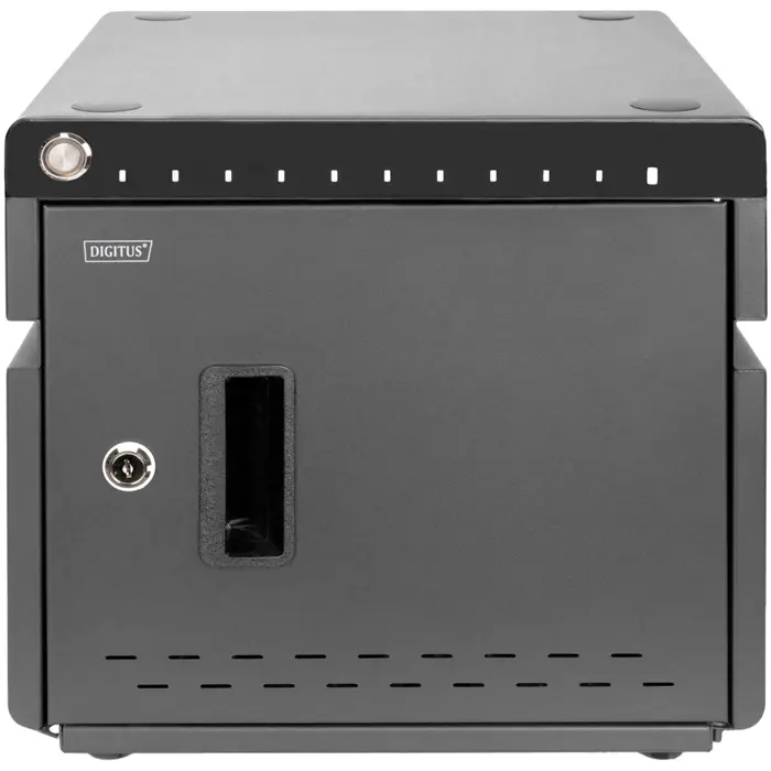 Digitus Mobile Desktop Charging Cabinet, 10 charging stations, for tablets up to 14" (black, incl. USB-C, fan, UV-C lamps)