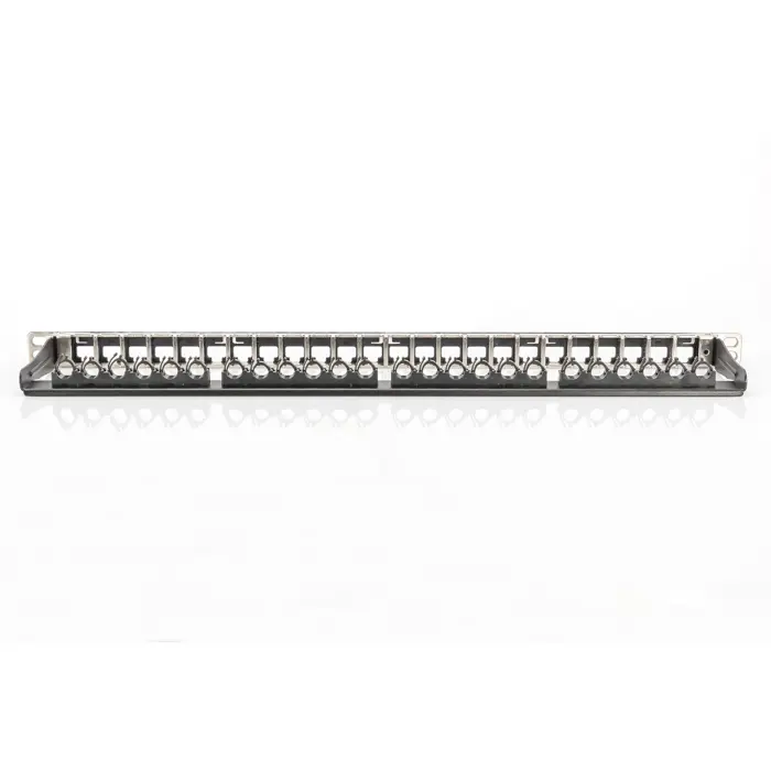 Digitus Modular High Density Patch Panel, 24-Port, Rack Mount (black, 0.5 U, for Keystone Modules, with Labeling Field)