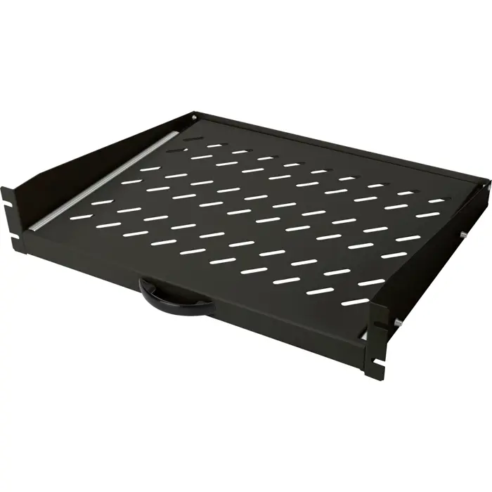 Digitus pull-out shelf for permanent installation in 483 mm (19") cabinets, black, 2 height units