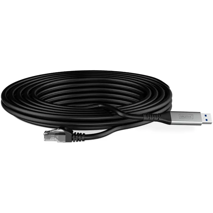 Digitus USB-A 3.2 Gen1 > RJ-45 Ethernet cable, 1Gbit/s (black, 3 meters, 10/100/1,000Mbit/s)