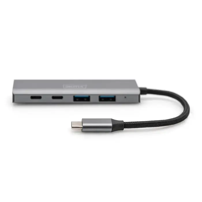 DIGITUS USB-C 4 Port HUB dunkelgrau 2x