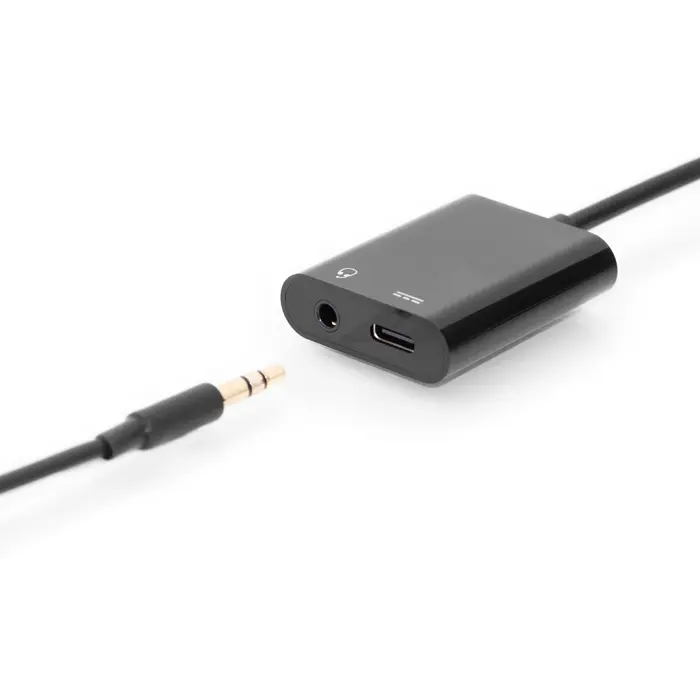 Digitus USB-C adapter to USB-C + 3.5mm jack (black)