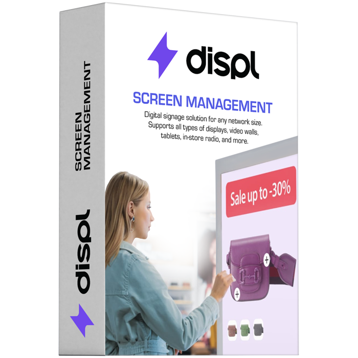 Displayforce Player license: Screen ManagementFor 1 device, 1 YearDigital signage for any network size. Supports interactive displays, kiosks, video walls, tablets, in-store and more.