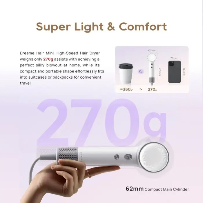 Dreame Mini hair dryer, violet