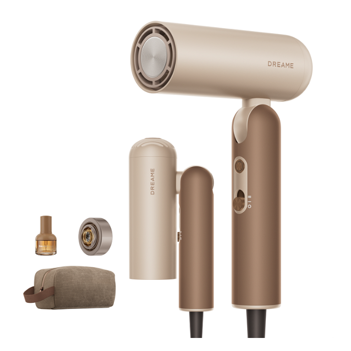 Dreame Pocket Cake Tiramisu Hair Dryer, Brown