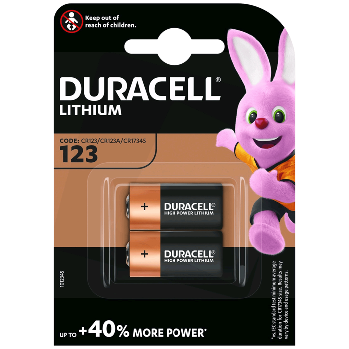 Duracell Baterija litijumska CR123A, 3V, blister 2 kom. - CR123A B2