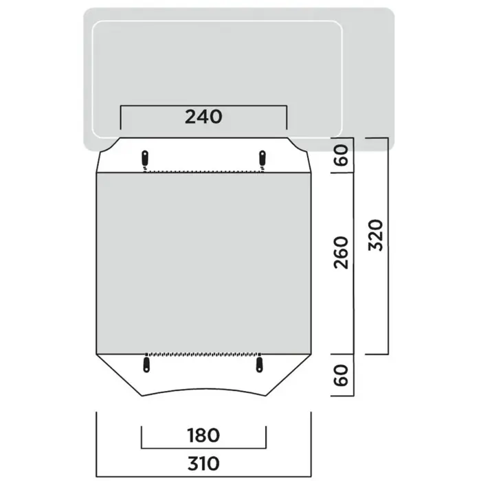 Easy Camp tunnel van awning Reine (dark grey/light grey, with canopy, model 2025)