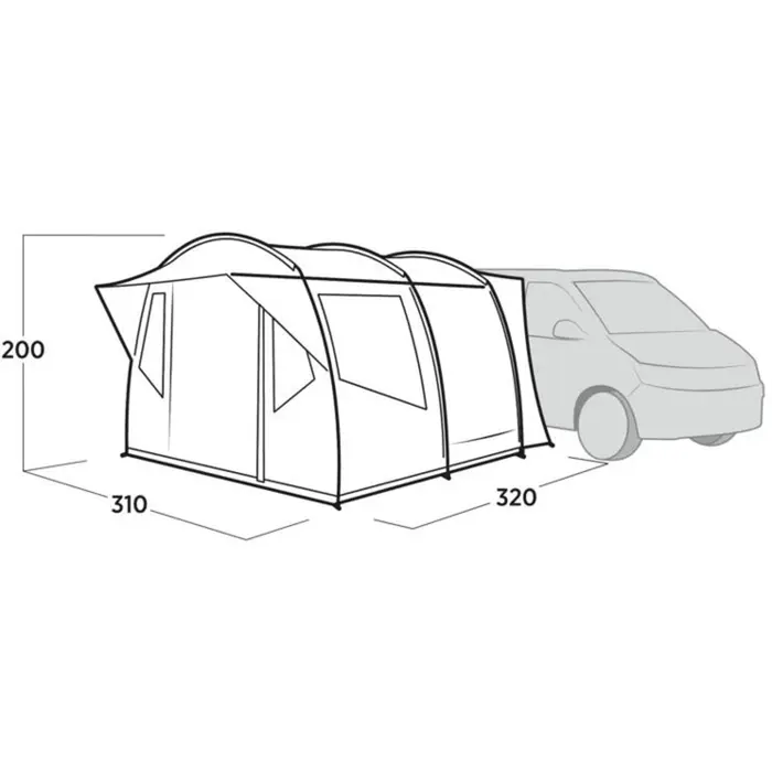 Easy Camp tunnel van awning Reine (dark grey/light grey, with canopy, model 2025)