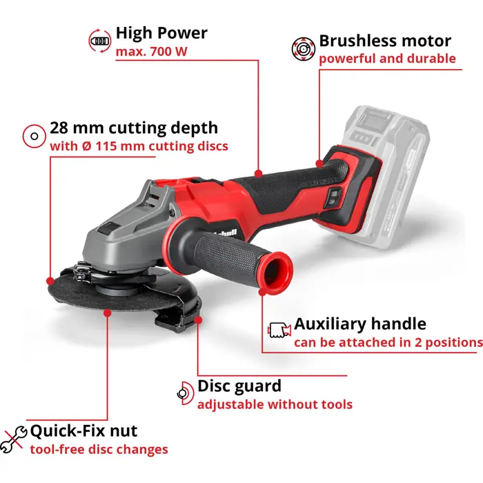 Einhell angle grinder AXXIO 18/115 Q - 4431150