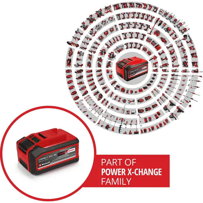 Einhell battery Power-X-Change Plus Multi-Ah 18V 5.0 - 8.0Ah (red/black, Multi-Ah technology)