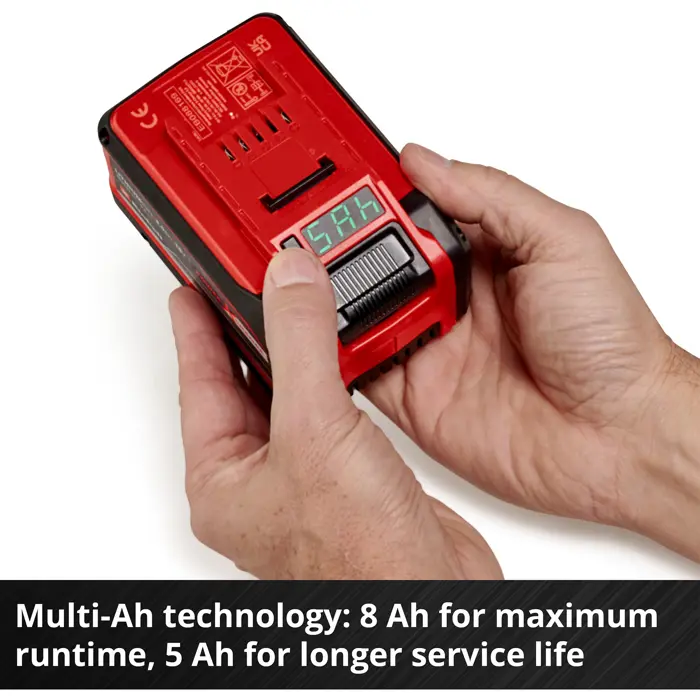 Einhell battery Power-X-Change Plus Multi-Ah 18V 5.0 - 8.0Ah (red/black, Multi-Ah technology)