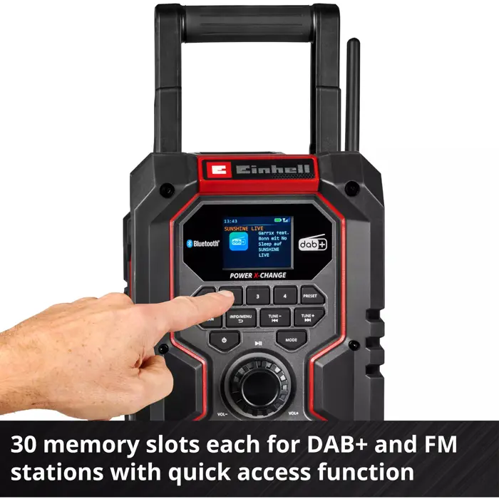EINHELL battery-powered radio TE-CR 18 Li DAB+/FM/BT - Solo