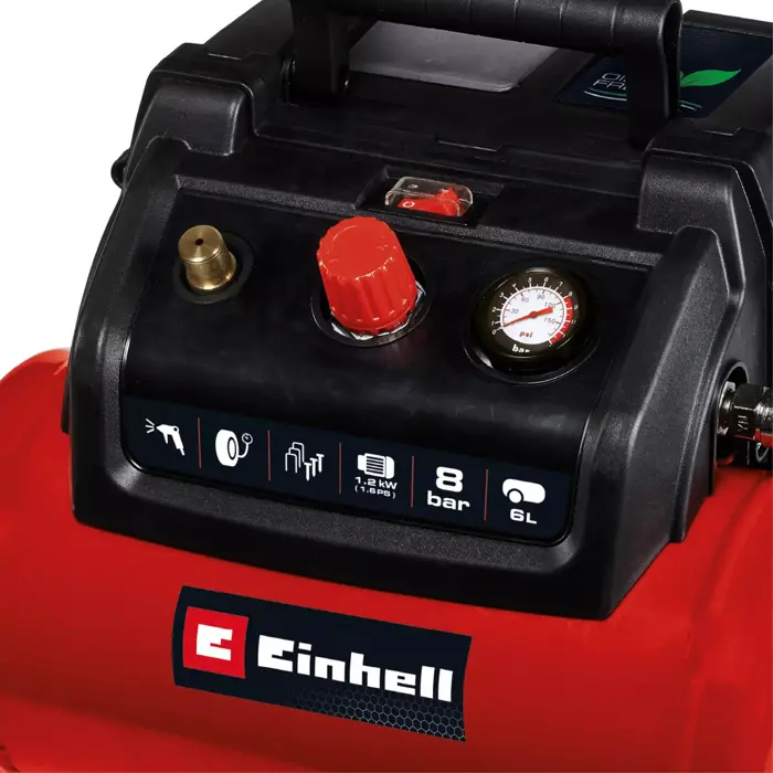 EINHELL compressor TC-AC 190/6/8 OF red/black, 1,200 watts